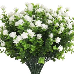 RECUTMS - Artificial Flowers, Synthetic Boxwood for Outdoor Use, UV Resistant Plants, Greenery for Wedding Bouquet, Home, Garden, Party, Wedding Decor