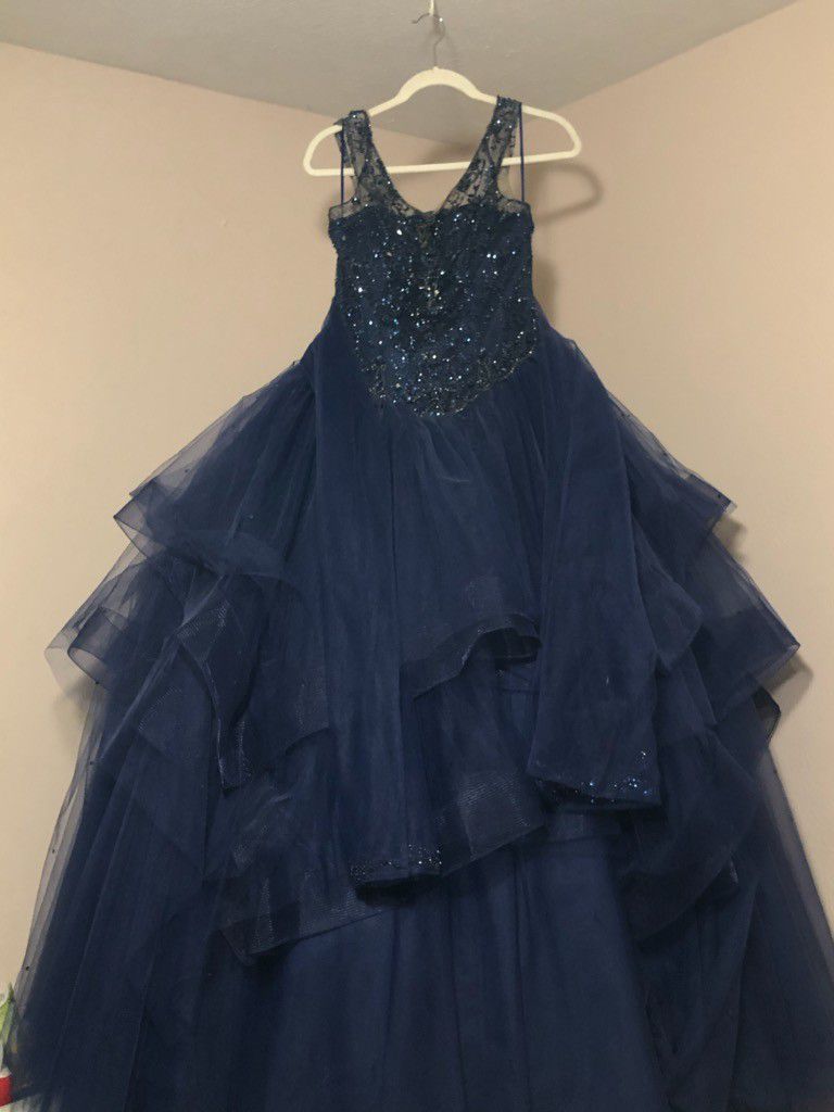 Navy blue quinceanera dress size 8