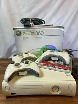 Xbox 360 Pro 20GB Launch Era Console Boxed Bundle with controllers and 2 games