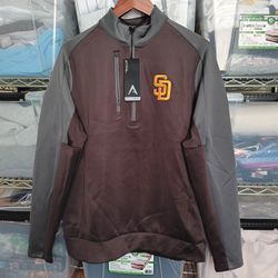 San Diego Padres Antigua Men's Team Quarter-Zip Pullover Sweater Brown