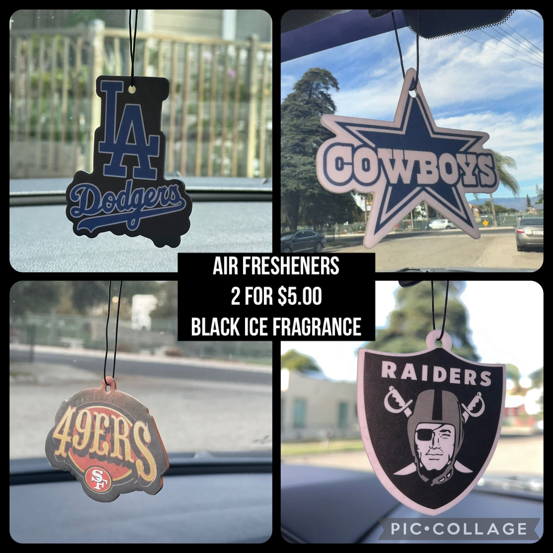 Air Fresheners 2 For $5.00 ( Dodgers Raiders Cowboys 49ers )