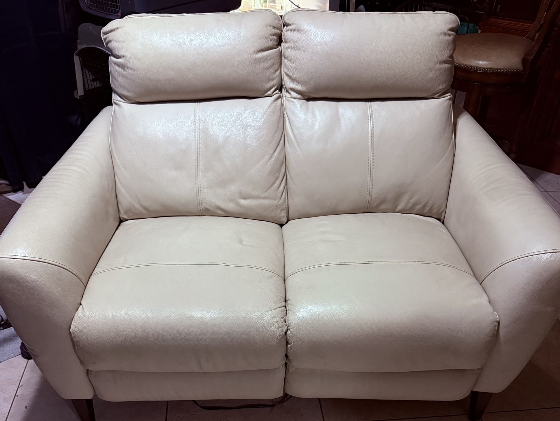 Sofa Leather Beige For Sale