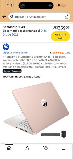 HP Stream 14" Laptop – Rose Gold