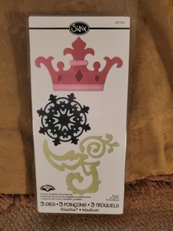 Sizzix Sizzlets Karen Burniston Crowm, Medallion and Scroll Dies - 3 dies