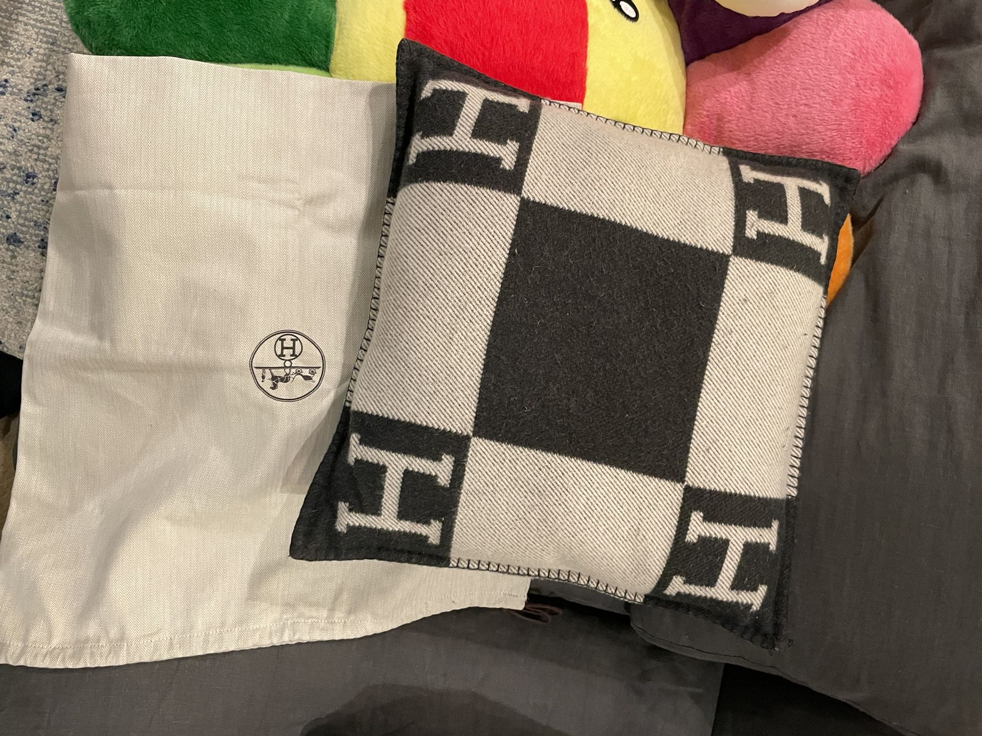 Authentic Hermes Avalon Throw Pillows Grey Color Palette