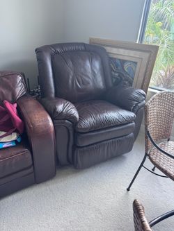 Dark Brown Leather Recliner Chair