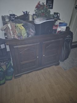 Vintage Wood Dry Sink Cabinet