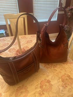 Fossil Brown Leather and American Leather Co Handbags – Set of 2