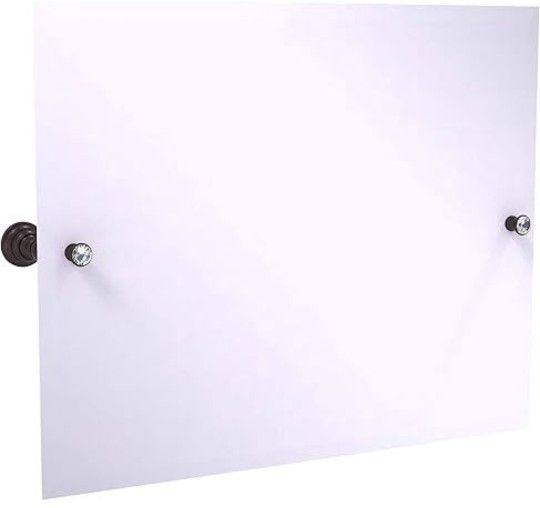 Allied Brass Carolina Crystal Collection Landscape Rectangular Tilt Beveled Edge Wall Mirror, Antique Bronze