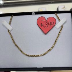 Gold Rope Chain 14k 14.5g 21in