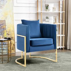 Modern Velvet Barrel Armchair Mid Century Chair for Living Room, Bedroom, Single Sofa