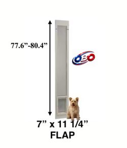 OBO Let Them Out! New Other ideal Pet FastFit 77.6”-80.4” Patio Pet Door With 7” x 11 1/4” Flap