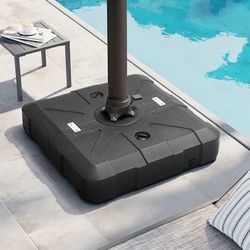 Crestlive Products 115-lb 350 lbs Sand/Water Filled Black HDPE Plastic Patio Umbrella Base