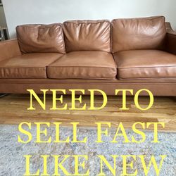 80” Vegan Leather Sofa