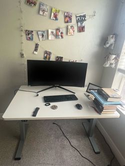 Free Electric Standing Desk | Height Adjustable Sit-Stand Desk | 48” White Top | Like New, price negotiable
