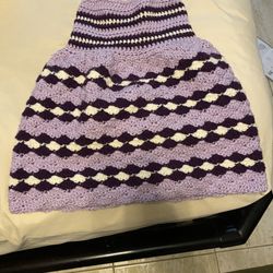 Beautiful purple hand crocheted dress 