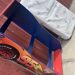 Toddler Cars bed frame and mattress