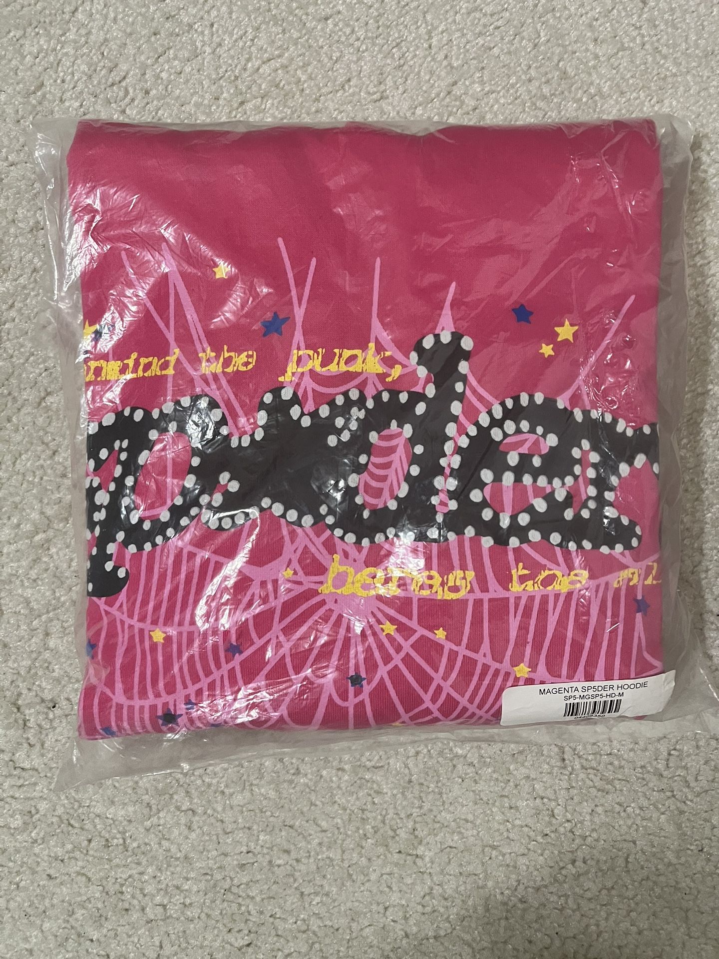 Brand New Pink Sp5der Hoodie V2 Size Medium