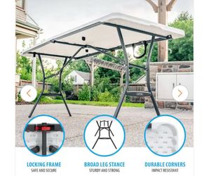 Lifetime 6 ft. White Plastic Fold-In-Half Table (Light Commercial)