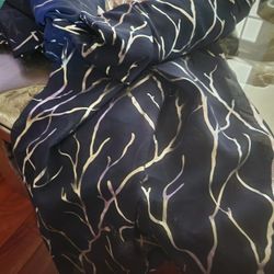 Navy & Silver Drapes