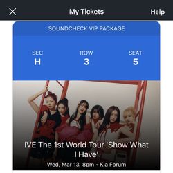 VIP IVE Concert Ticket