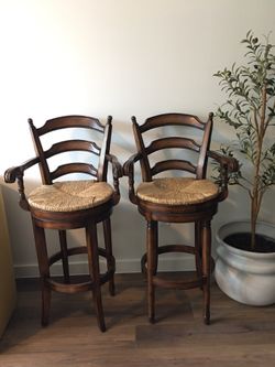 Artistica Swivel Wicker Bar Stools Pair$100