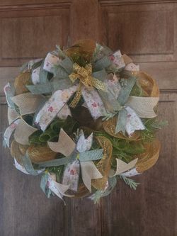 Homemade Deco Mesh & Ribbon Wreath