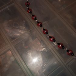 Lady Bug Bracelet Real Silver Stamped 925