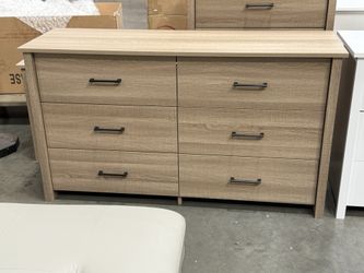 New! Modern Summer Oak Dresser, Clothing Storage, Clothing Cabinet, Bedroom Dresser, Oak Dresser, Beige Dresser, Light Brown Dresser, 6-Drawer Dresser