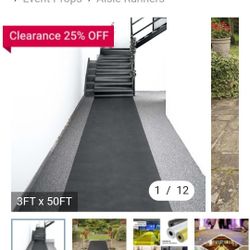 Black Sparkle Glitter Wedding Aisle Runner