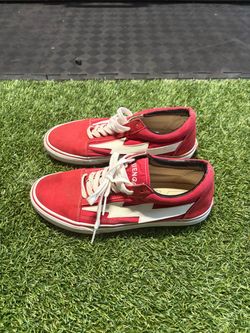 Revenge x Storm Red & White Low-Top Sneakers – Size 9