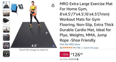 MRO Extra Large Exercise Mat 7'x4.5'