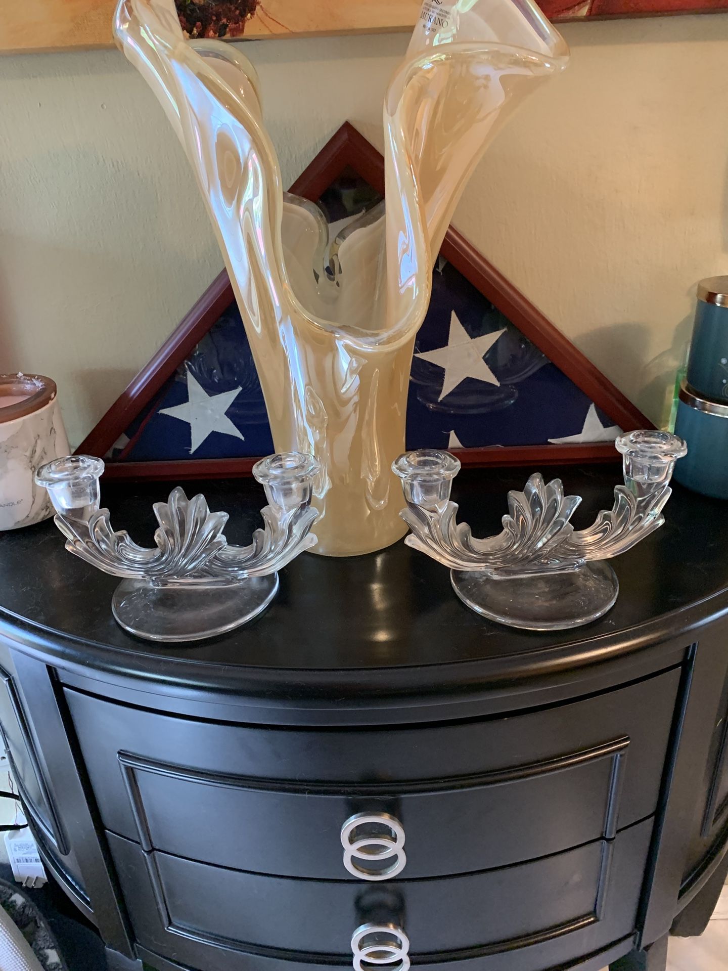 Vintage Crystal Candle Holders