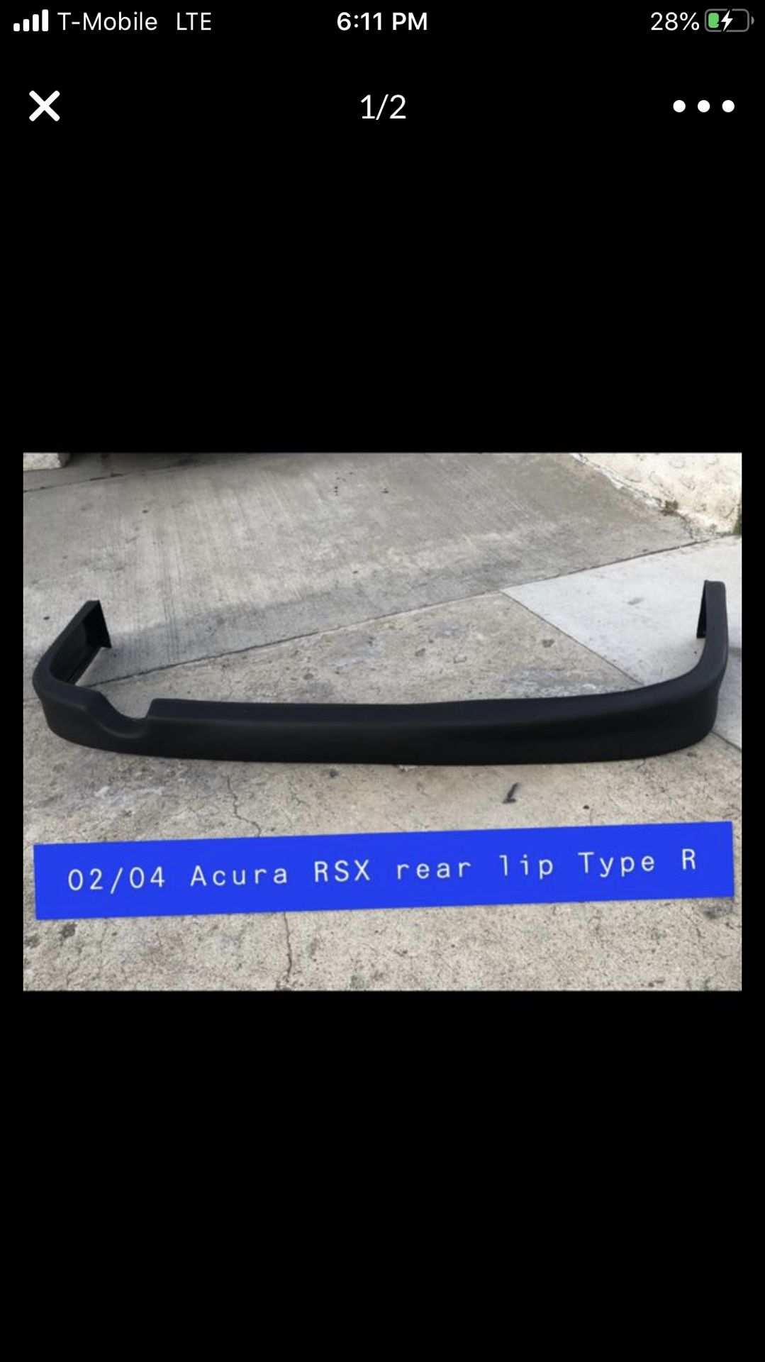 New 02-04 Acura RSX rear lip type R