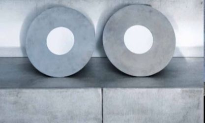 Pair Mondern Mid-Centry Round Metal Frame Wall Mirrors
