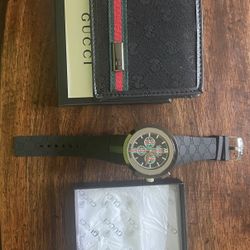 Gucci wallet and watch