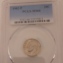 1982 P Dime MS66