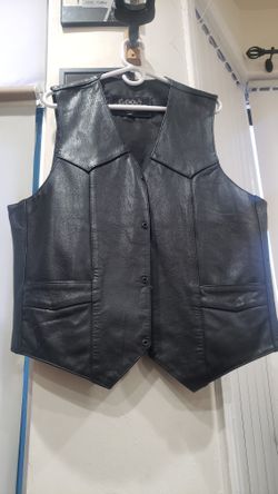 XL Leather Gallery Black Leather Vest
