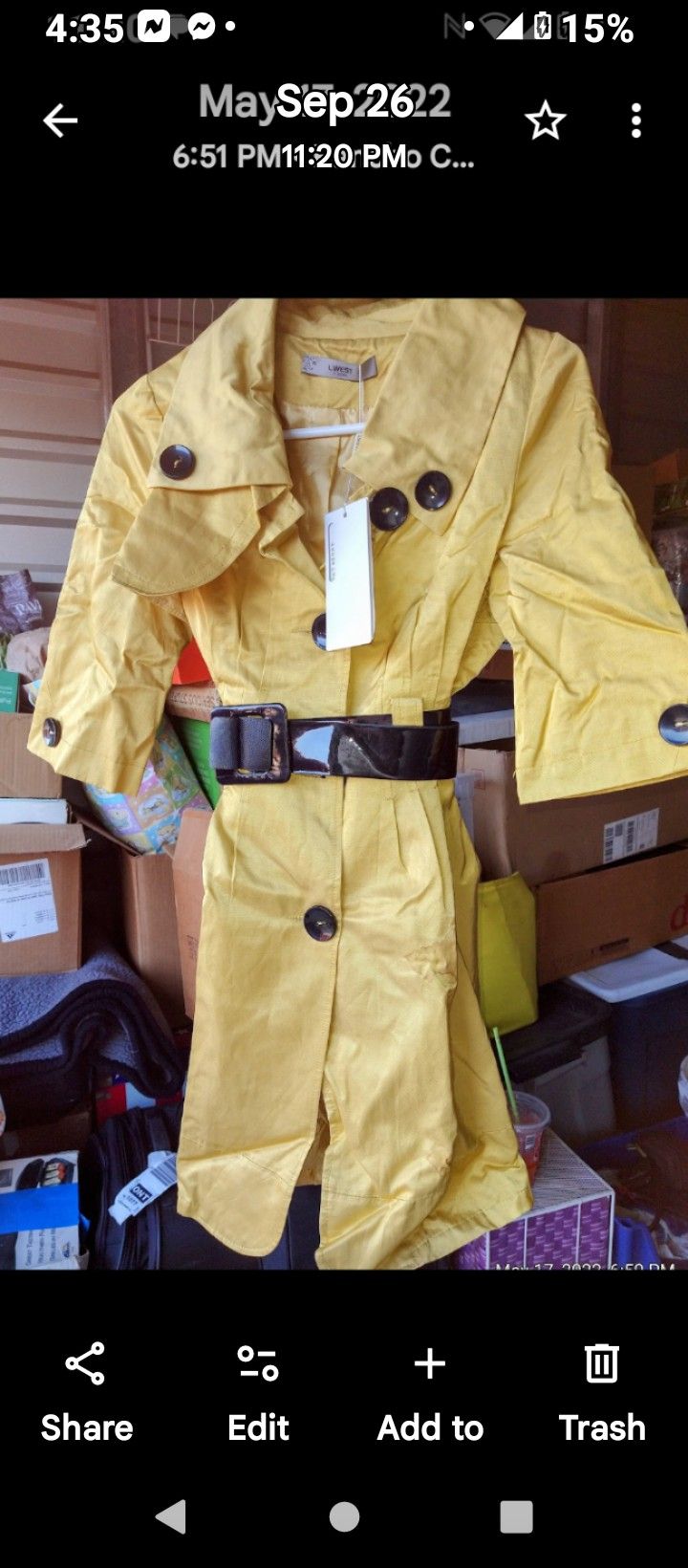 Raincoat Dress With Black Belt