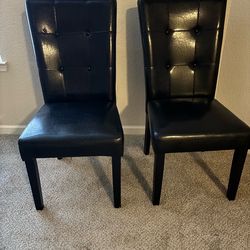 2 newer Dining Anise III black High back button tufted chairs