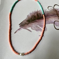 Pearl An Beads Necklace And Bracelet 