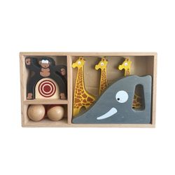 BeginAgain Safari Bowl Toddler Wooden Bowling Game S1701 Eco Friendly Rubberwood