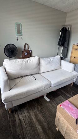 Beige Couch with Charging Port (Seats 2-3)