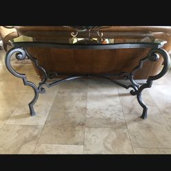 Iron and Glass Console Table