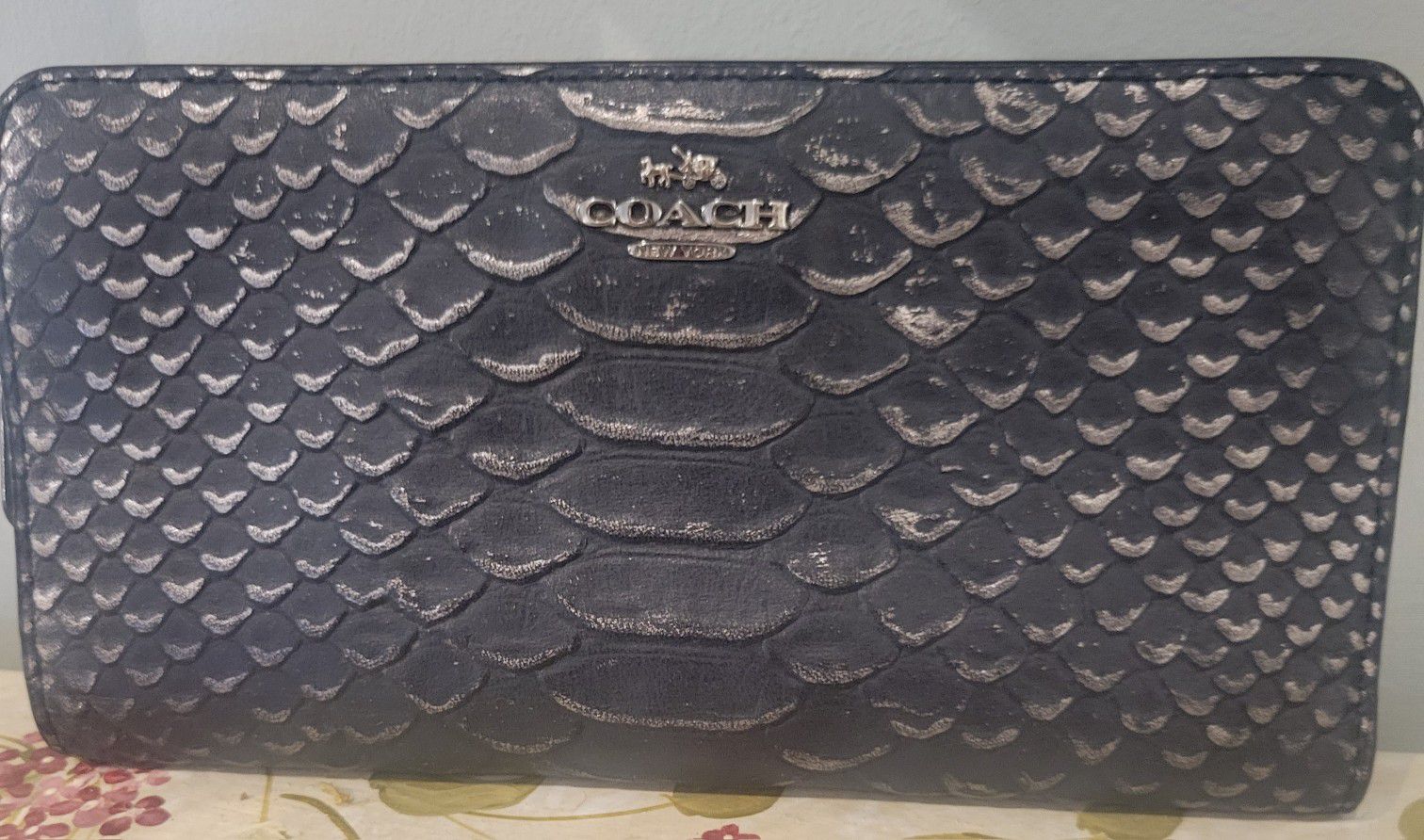 Coach Snake-Embossed Leather Wallet