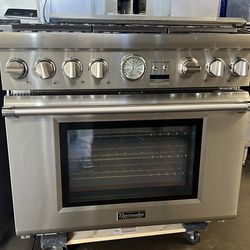 THERMADOR 36”WIDE DUAL FUEL RANGE STOVE