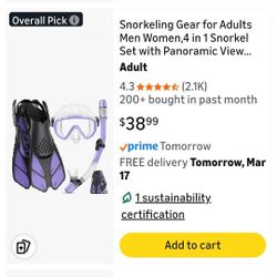 Snorkeling gear set PURPLE ML/XL
