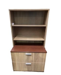Steelcase Two Drawer Lateral File Cabinet with Bookcase Hutch