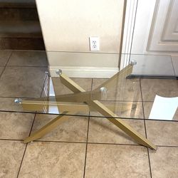Glass Coffee Table Gold Legs