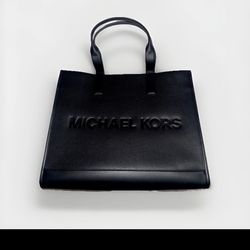 Michael Kors Cooper MK Logo Embossed Leather Tote bag